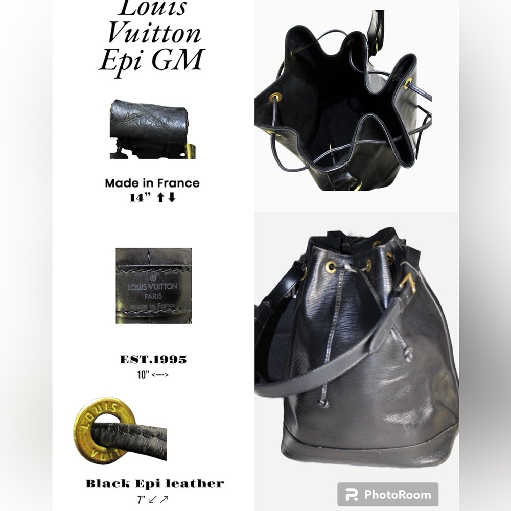 Louis Vuitton Black Epi Leather Drawstring Shoulder Bag